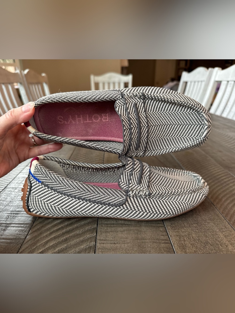 Rothy's The Driver Herringbone Iron Slip-On Loafers Women’s Size 6 - Picture 2 of 15
